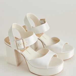 Dolce Vita White Platform Sandals
